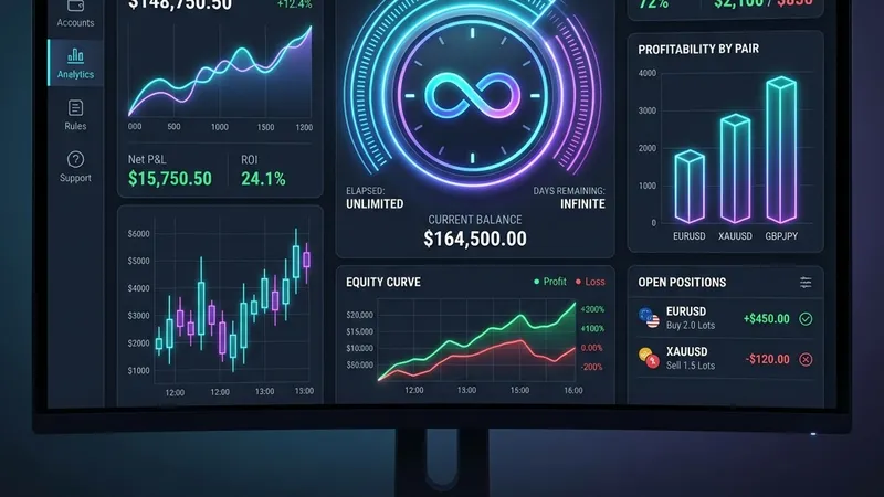 Detailed visual guide showing the absolute best prop firms with no time limits in 2026, comparing FXIFY, Darwinex Zero, FTMO, and Funding Pips.
